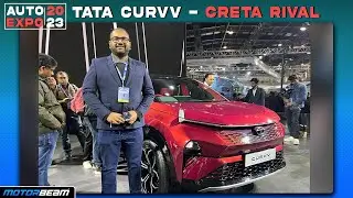 Tata Curvv 1.5 Petrol - Sexy Coupe SUV For India- 2023 Auto Expo | MotorBeam