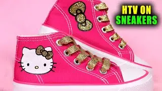 HOW TO PRESS HEAT TRANSFER VINYL ON CANVAS SNEAKERS || Lucykiins
