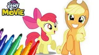 MY LITTLE PONY Friendship is MAGIC coloring  page #SHORTS  coloring APPLE BLOSSOM & APPLEJACK