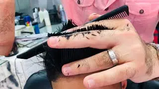 طريقة قص الشعر مشط واصابع من فوق الراس / تعلم الحلاقة بسرعة |
