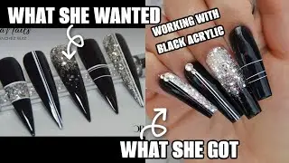 USING BLACK ACRYLIC FOR BEGINNERS  - NAIL TUTORIAL IN REAL TIME 2024