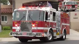 OCFA *NEW* Engine 22 & *NEW* Engine 222 Responding + Falck Ambulance