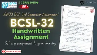 BCSL-032 Handwritten Solved Assignment 2024-2025 | IGNOU BCA Handwritten Assignments | #ignou