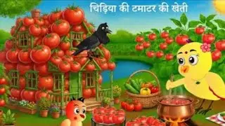 चिड़िया का टमाटर का खेती chidiya tamatar #cartoonvideo #comment #comment4comment #TFLers #c4c 