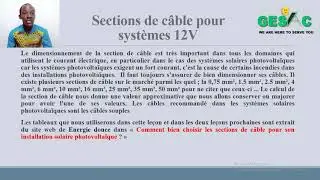 &Eacute;nergie solaire : Choisir la section de son c&acirc;ble sans trop de calculs.