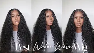 BEST WATER WAVE WIG EVER! INSTALLING & STYLING MY 4*4 TRANSPARENT LACE WIG 😍#RESHINEHAIR