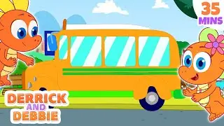 Wheels On The Bus Song | Learn Kids Songs And Nursery Rhymes | Derrick And Debbie