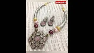 Necklace Set with stone #statementnecklace #jewellery #necklace #goldenn #fashion #handmadenecklace