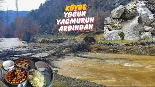 KÖYDE AĞAÇLAR DEVRİLDİ KURUYAN DERELER ÇEŞMELER COŞTU