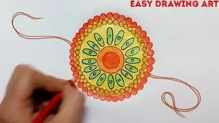 how to make easy rakhi greeting card drawing