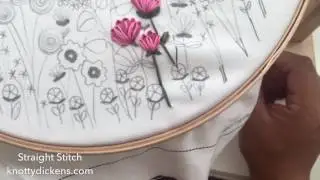 Straight Stitch for Leaves and Stems Hand Embroidery Tutorial