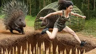 72 Hours Survival Alone: Shocking Porcupine Trap in the Dark Jungle