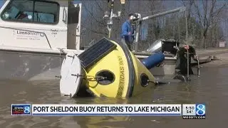 Crews deploy Port Sheldon buoy cam into Lake Michigan