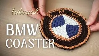 Crochet 1917 BMW Logo Coaster (Step-by-Step) 🧶✨