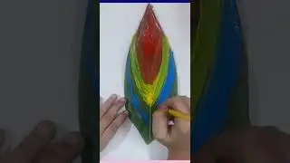 Banana leaf impression #art#viral#trending #acrylic #youtubeshorts