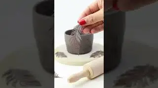 Flexible decorating stencils | Feather pattern - Pottery tool for clay | Relyef