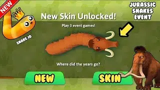 Snake.Io 🐍 Mama Tusk Skin Snake Unlocked! New Jurassic Snakes Event Gameplay