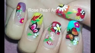 Garden Nail Art Collab with Nail Star Aura: Spring Nail Art Design | Rose Pearl