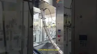 Automatic single head powder filling machine, auto plastic can screw capping machine