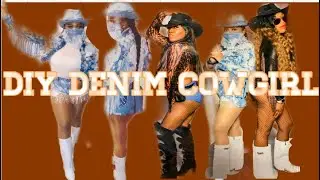 DIY Denim Distressed Blinged Outfit #cowgirl 🤠