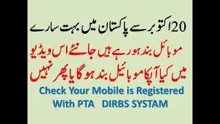 Check Your Mobile is Registered With PTA DIRBS SYSTAM