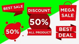 GREEN SCREEN SALE BADGES SET / DISCOUNT / BANNER / ANIMATION