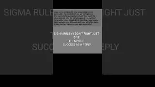 SIGMA RULE #1 BY GAME ZONEYA 😎 READ IT #shorts #viwes #sub