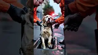 Heroic Rescue: Stranded Golden Retriever Saved from Storm Drain! #animalrescue #dogrescue #wildlife