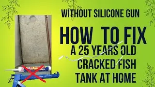 Without Silicone Gun How  to Fix an Old Cracked Aquarium at Home