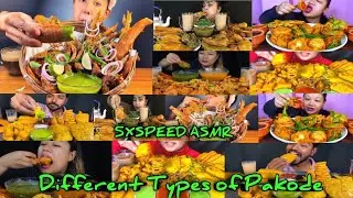 ASMR Eating Different Types of Pakode🤤Aloo, Piyaj,Palak,Paneer Big Bites❤️Indian Food Mukbange Show 