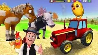 El pollito p&iacute;o |  Mezcla de juegos de tractor, toro y dinosaurio |  Parte-