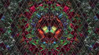 Orange Silver Fractal Mandala Stainglass Overlay 2 minute Animation