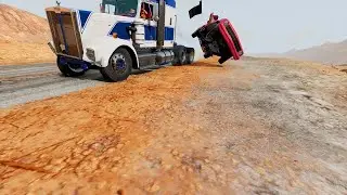 MAXIMUM CARNAGE: 18-Wheeler vs. Road Rage in the Desert! (BeamNG Drive Realistic Crashes) 🤯