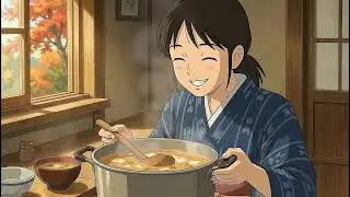 Рис с каштанами и жареная рыба в старинном японском доме 🌰🥢 Уютная осень | ASMR в стиле студии Gh...
