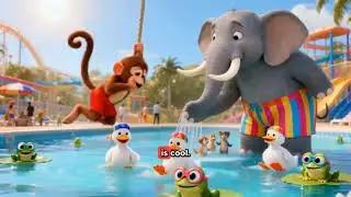 Animal's Fun At Water Park | Animation Cartoon Video Song | Kids Cartoon Video | Fun Video For Kids.