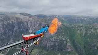 Human Cannonball BASE Jump