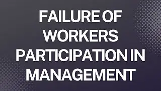 FAILURE OF WORKERS PARTICIPATION IN MANAGEMENT
