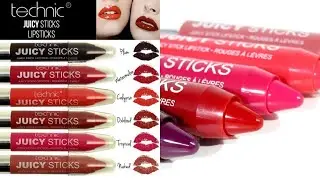 Technic | Juicy Sticks Lipstick | Plum | Watermelon | Calypso | Oxblood | Tropical | Naked
