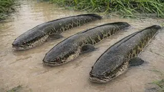 Found & Catching a lot of Catfish & Snakehead Fish in Small Pond in Dry Season ,SO HAPPY DAY!