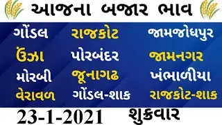 23/1/2021 | Aaj Na Bajar Bhav | આજના બજાર ભાવ |Gondal Porbander Jamnagar ane bija city na Bajar Bhav
