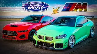 German Beast vs American Legend: BMW M2 Takes on Mustang 💨 @carwow #bmw #mustang