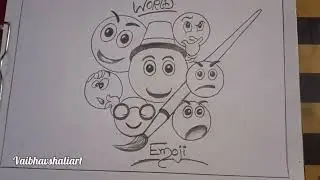World Emoji Day Drawing | How To Draw Emoji |World Emoji Day Poster |#EmojiDayDrawing, #EmojiDrawing