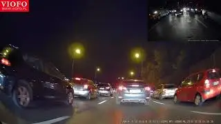 Kamera motocyklowa VIOFO MT1 WIFI - Nagranie nocne w jakości 1080p przód oraz tył