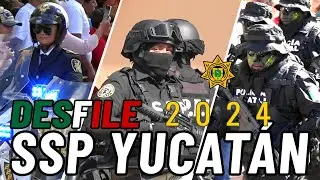 DESFILE MILITAR 2024 | Participación de la SSP Yucatán (Policía Estatal) 🪖🪖🇲🇽