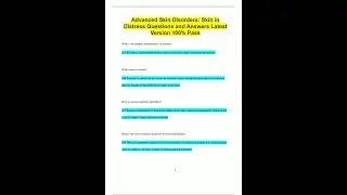 Advanced Skin Disorders Skin in Distress Questions and Answers Latest Version 100 Pass