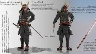 3D model Samurai in Blender
