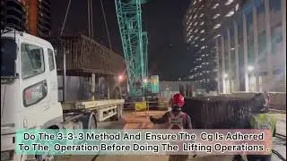 Singapore construction site rebar cage lifting video (@MCRaj)