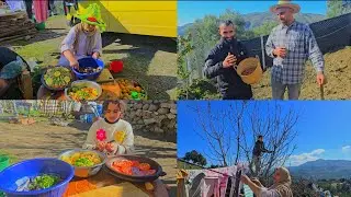 موسم زراعة الجلبانة والفول في الحديقة و تحضير طاجين فوق الكانون👌