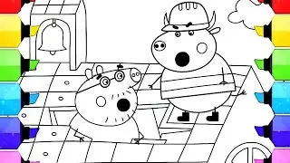 Daddy Pig's roof is broken Drawing Easy, Peppa Pig Drawing, Peppa Pig Coloring, Peppa Pig Book