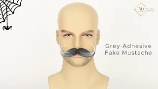 Yan Dream Gray White Self Adhesive Fake Mustache Costume Facial Hair Novelty Stick On Fake Beard